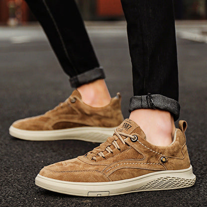 Zapatos Casual Hombre Cuero Genuino Cordones Suela Goma