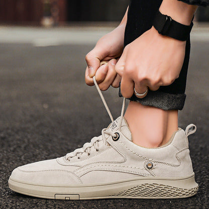 Zapatos Casual Hombre Cuero Genuino Cordones Suela Goma