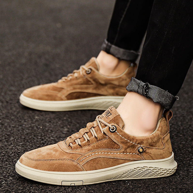 Zapatos Casual Hombre Cuero Genuino Cordones Suela Goma