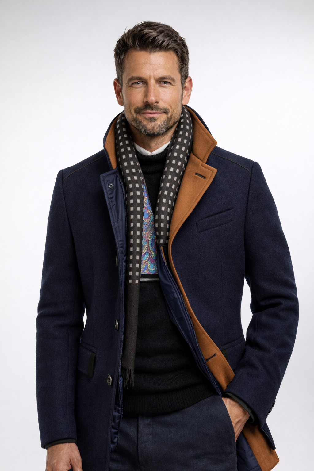 Chaqueta Hombre Tipo Abrigo Clásico