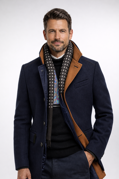 Chaqueta Hombre Tipo Abrigo Clásico