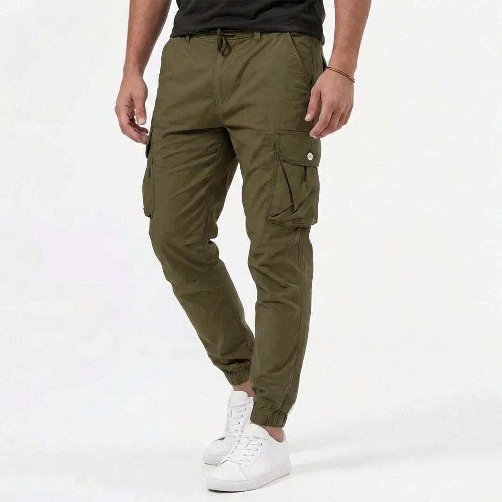 Pantalón Cargo Hombre Bolsillos Jogger Ajuste Comodo