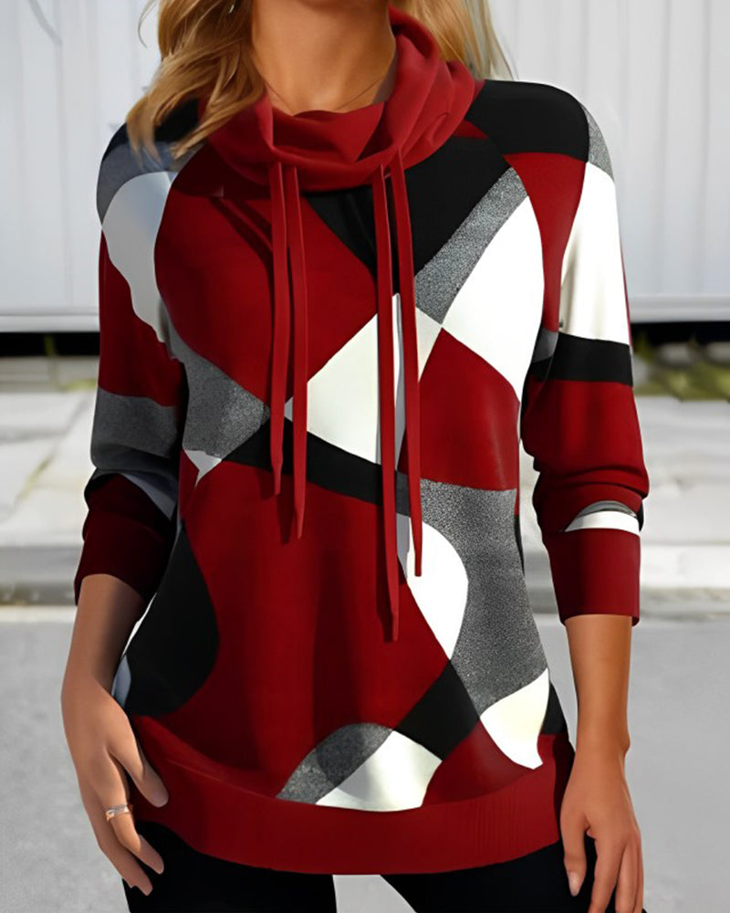 Sudadera Mujer con Capucha Estampado Geométrico Ajuste Regular - Mavetta