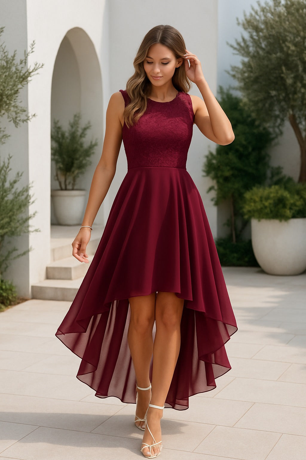 Vestido noche mujer Asimétrico elegante