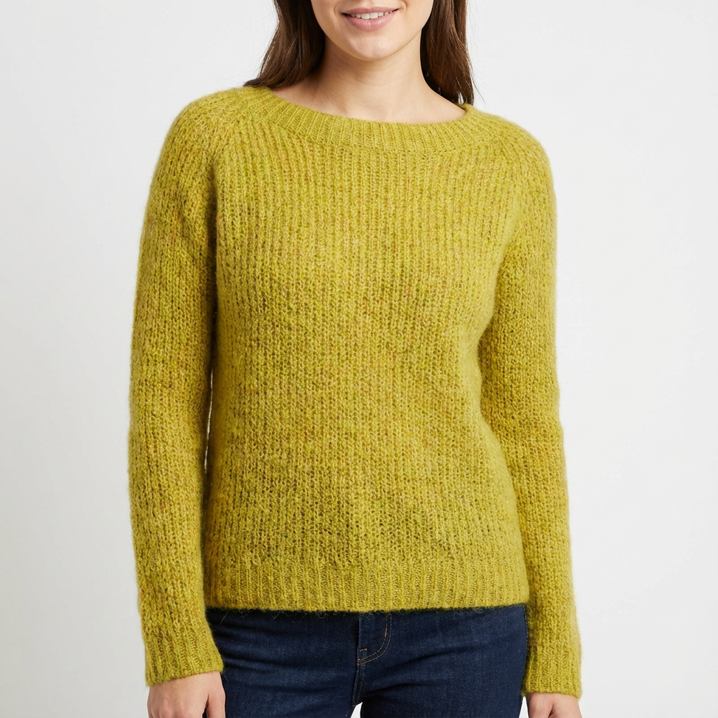 Jersey Mujer Cuello Redondo Corte Relajado
