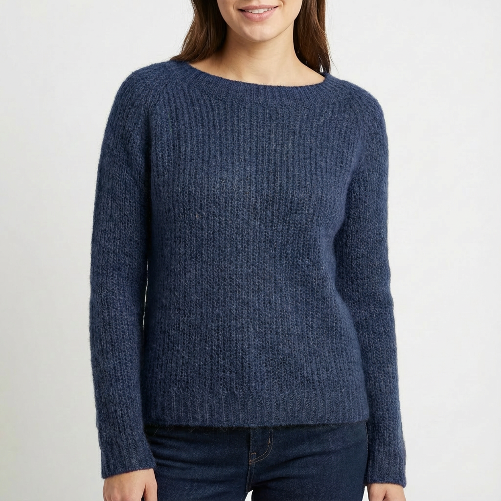 Jersey Mujer Cuello Redondo Corte Relajado