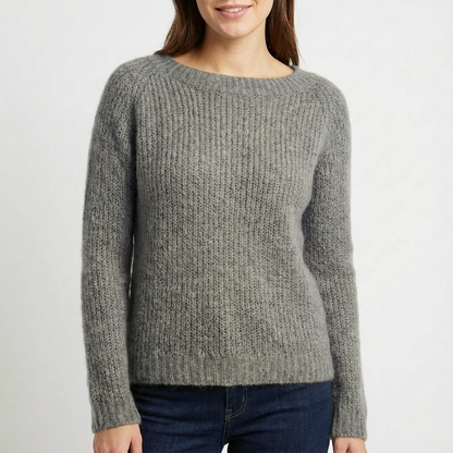 Jersey Mujer Cuello Redondo Corte Relajado