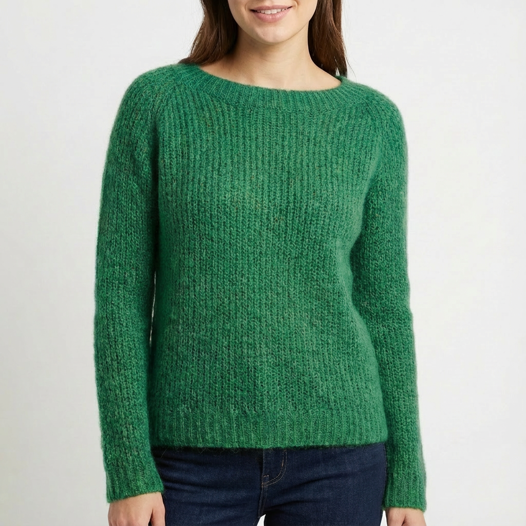 Jersey Mujer Cuello Redondo Corte Relajado