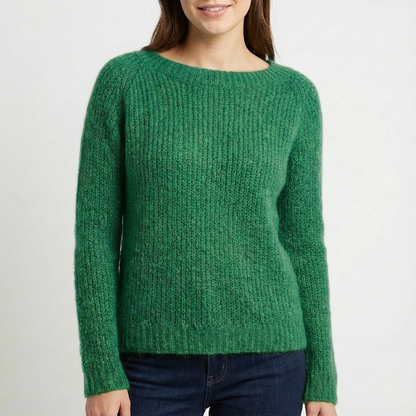 Jersey Mujer Cuello Redondo Corte Relajado