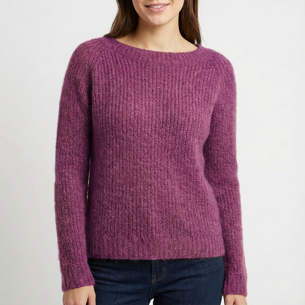 Jersey Mujer Cuello Redondo Corte Relajado