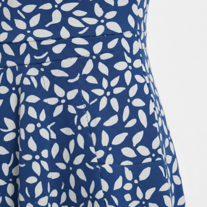 Vestido Midi Mujer Estampado Floral Manga Corta Escote Redondo