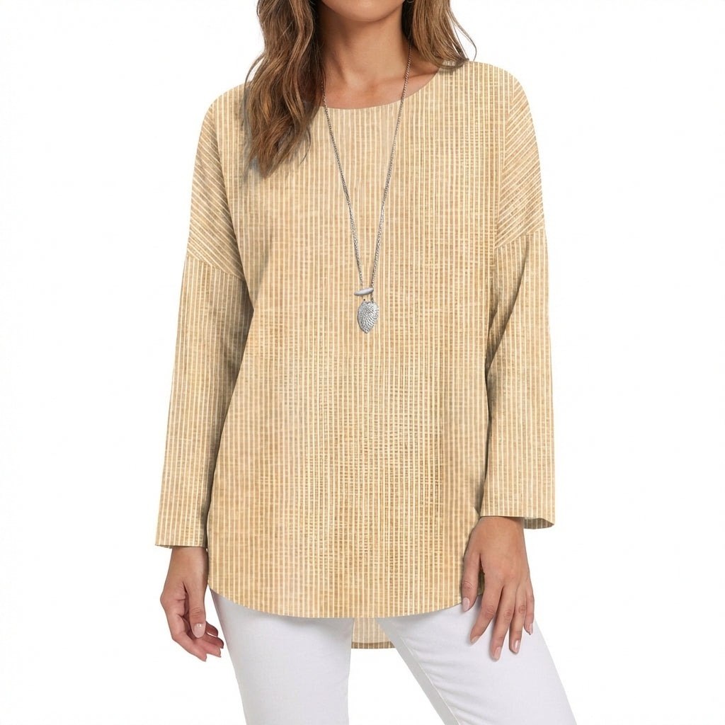Blusa Mujer de Algodón Manga Tres Cuartos Ajustada