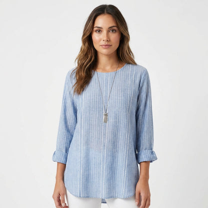 Blusa Mujer de Algodón Manga Tres Cuartos Ajustada - Mavetta