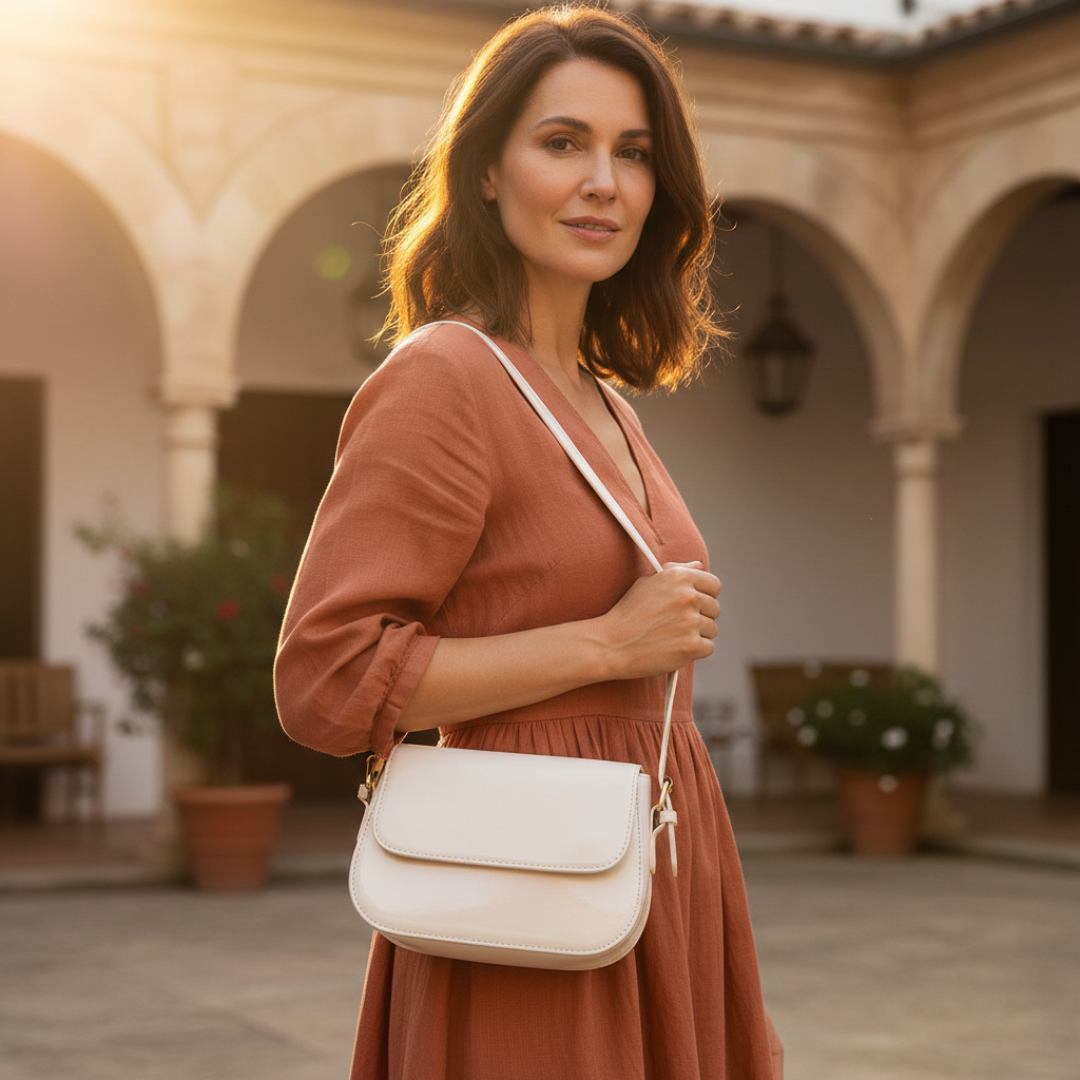 Bolso Cruzado Mujer Solapa Compacto Correa Ajustable