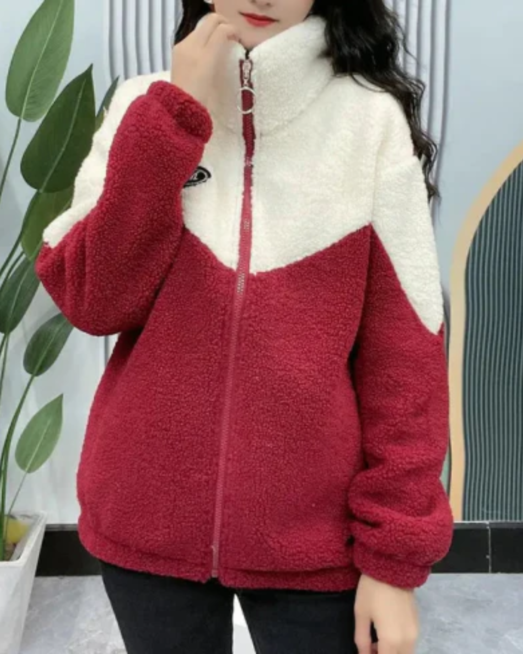 Chaqueta polar mujer de invierno cálida y cómoda