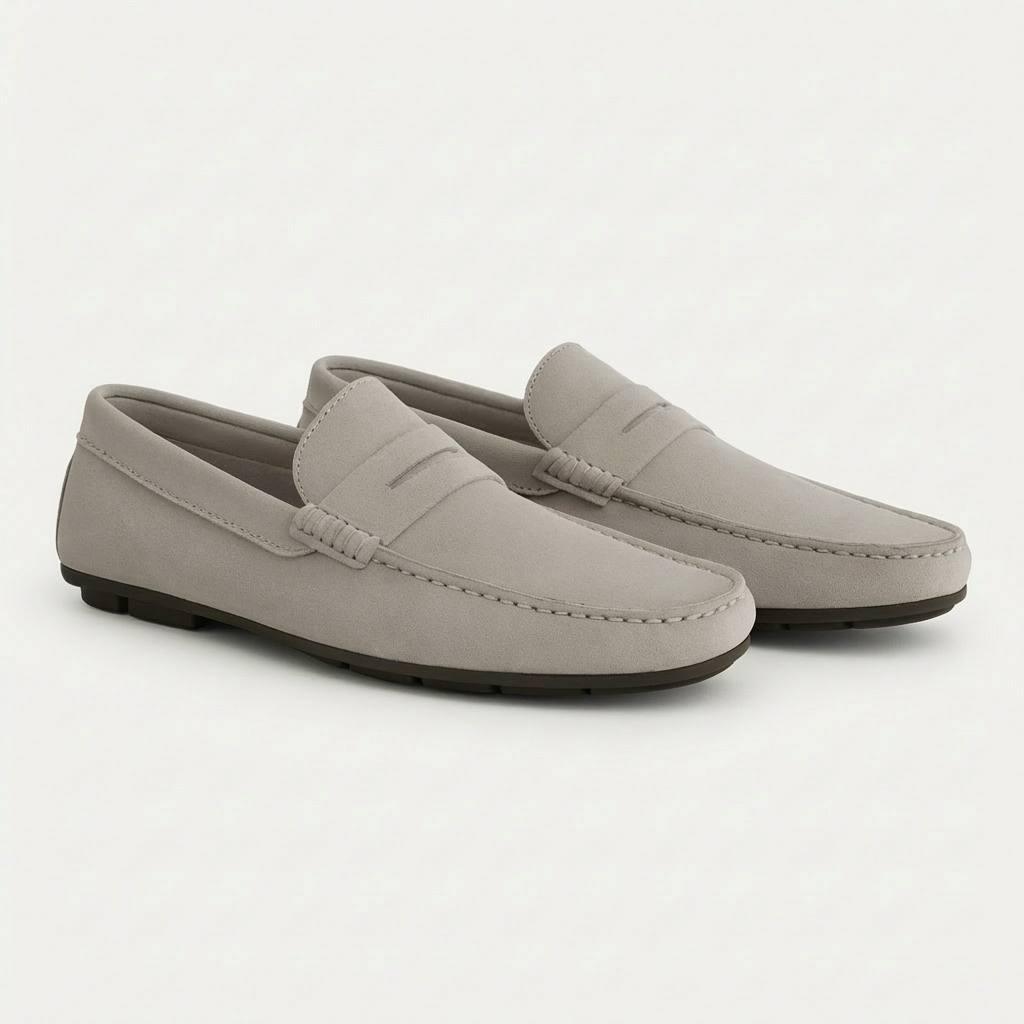 Mocasines Hombre Piel Tira Penny Costuras Vistas Casual