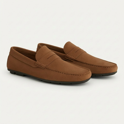 Mocasines Hombre Piel Tira Penny Costuras Vistas Casual