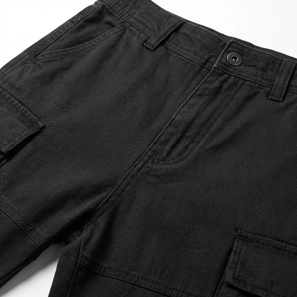 Pantalón Cargo Hombre Algodón Bolsillos con Solapa Corte Holgado
