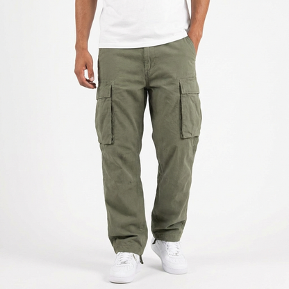 Pantalón Cargo Hombre Algodón Bolsillos con Solapa Corte Holgado