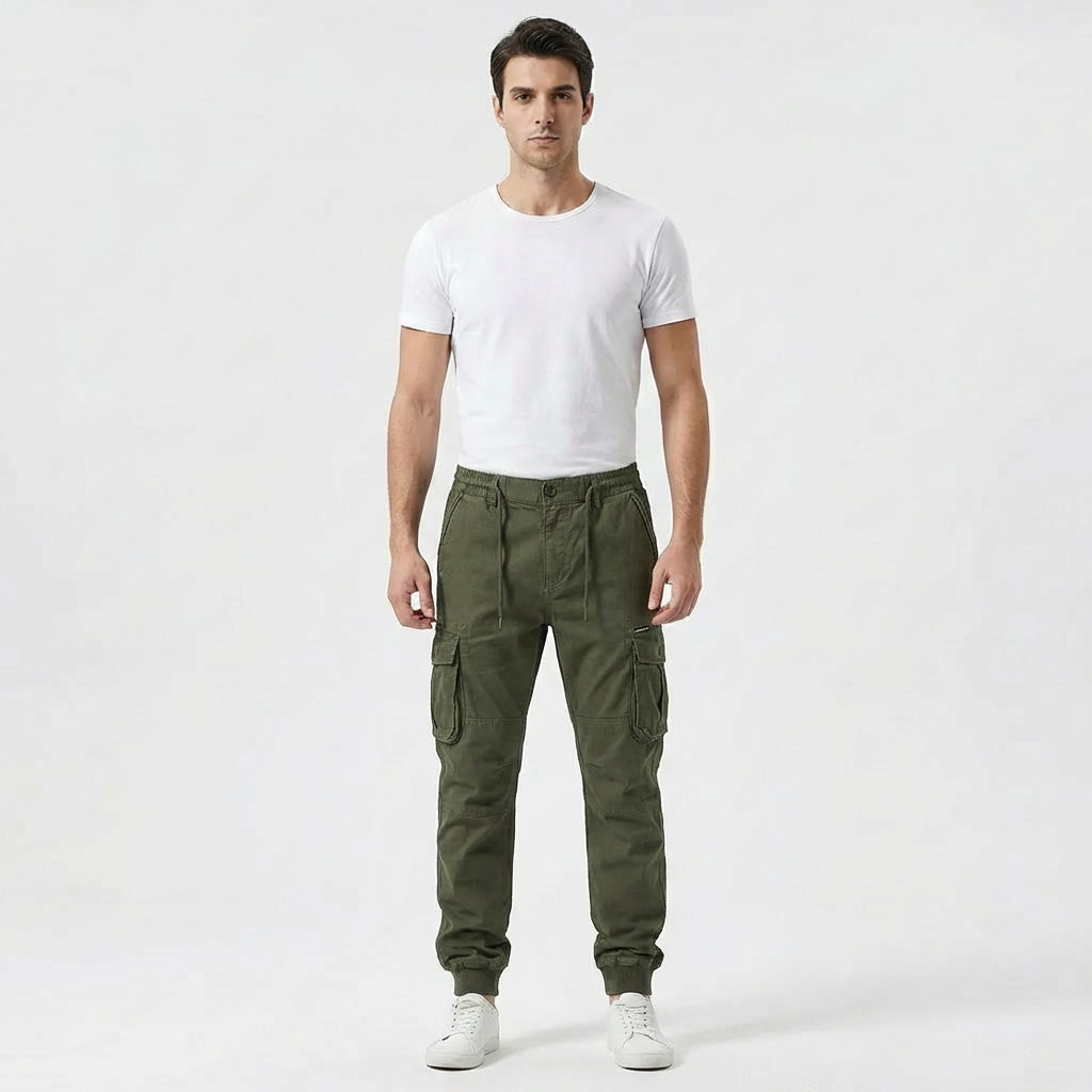 Pantalón Cargo Hombre Algodón Ajuste Jogger