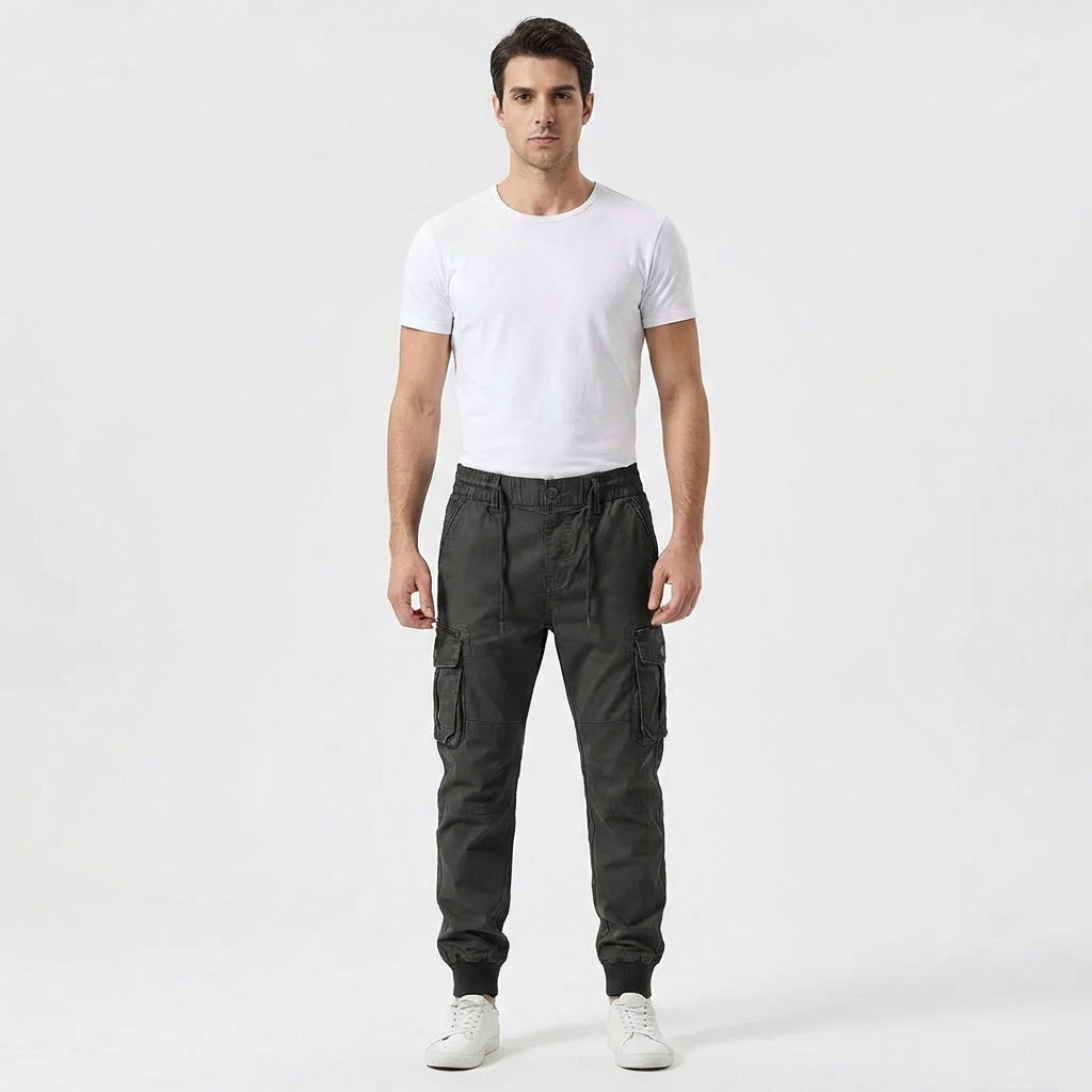 Pantalón Cargo Hombre Algodón Ajuste Jogger