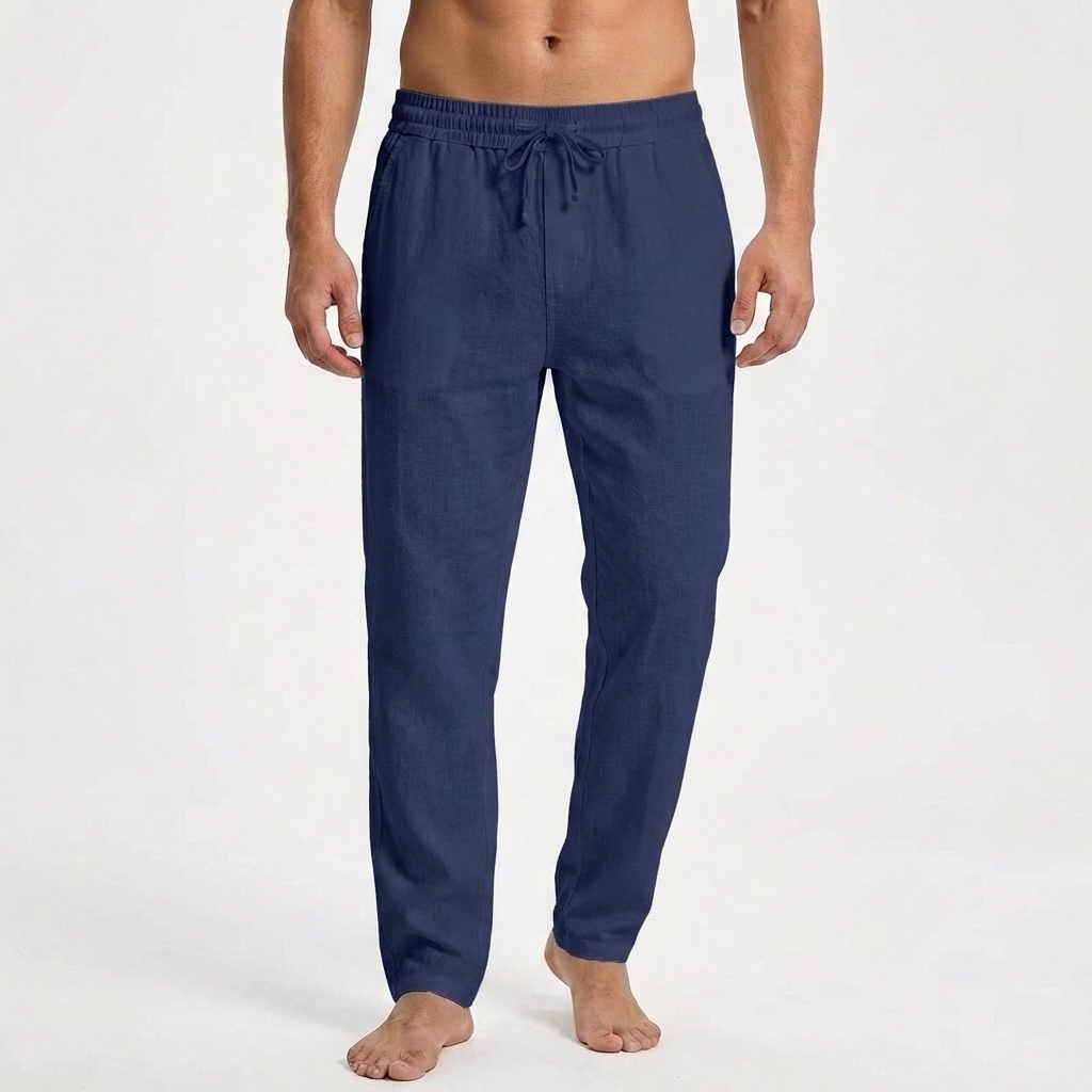 Pantalón Recto Hombre con Cordón Estilo Casual