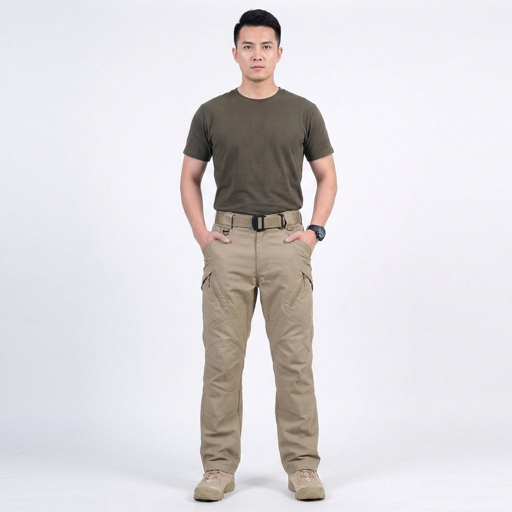 Pantalón Táctico Hombre con Bolsillos Cremallera y Refuerzos Utility - Mavetta