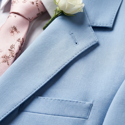 Traje Hombre con Chaleco y Solapa de Muesca Corte Elegante