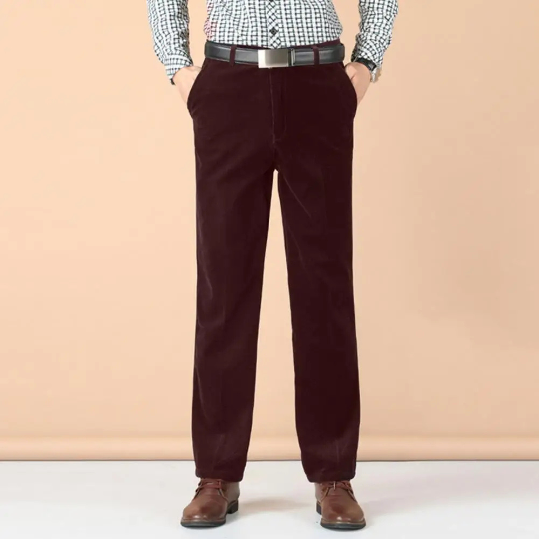 Pantalones vestir hombre Corte recto Trabillas cinturón