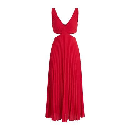Vestido Midi Mujer Plisado Ajuste Clásico