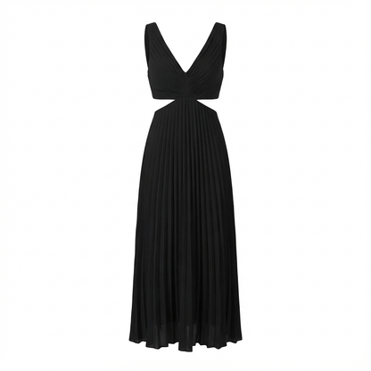 Vestido Midi Mujer Plisado Ajuste Clásico