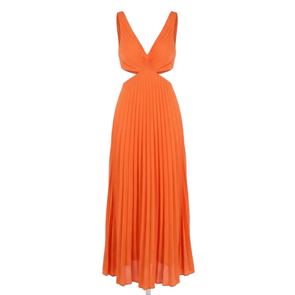 Vestido Midi Mujer Plisado Ajuste Clásico