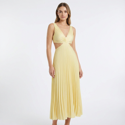 Vestido Midi Mujer Plisado Ajuste Clásico - Mavetta