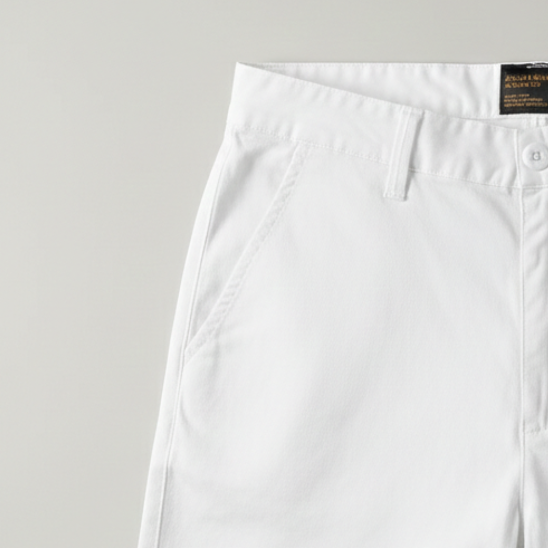 Pantalón Corto Chino Hombre Algodón Cierre Botón Trabillas