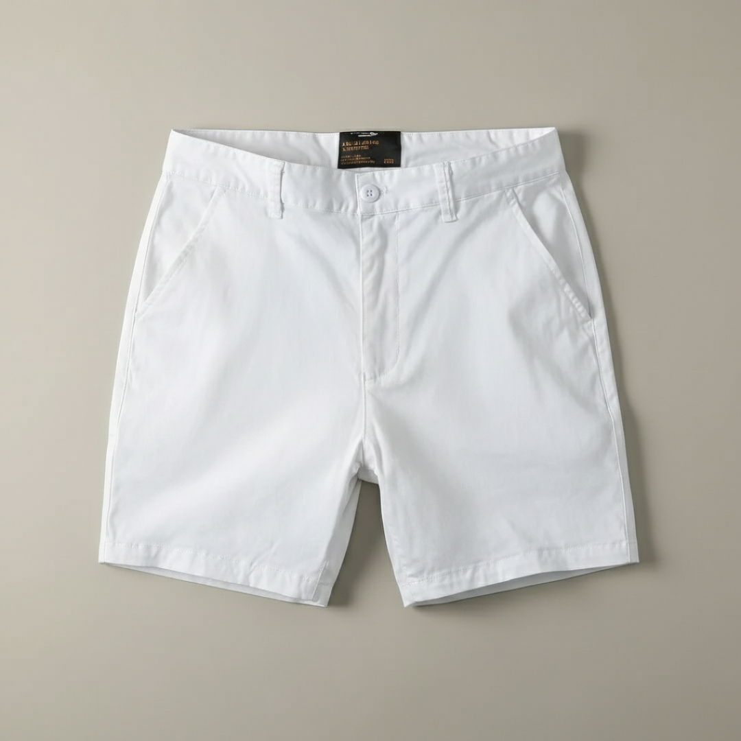 Pantalón Corto Chino Hombre Algodón Cierre Botón Trabillas