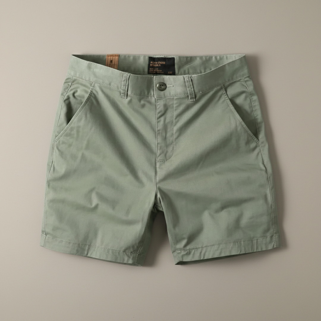 Pantalón Corto Chino Hombre Algodón Cierre Botón Trabillas
