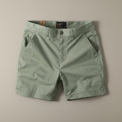 Pantalón Corto Chino Hombre Algodón Cierre Botón Trabillas