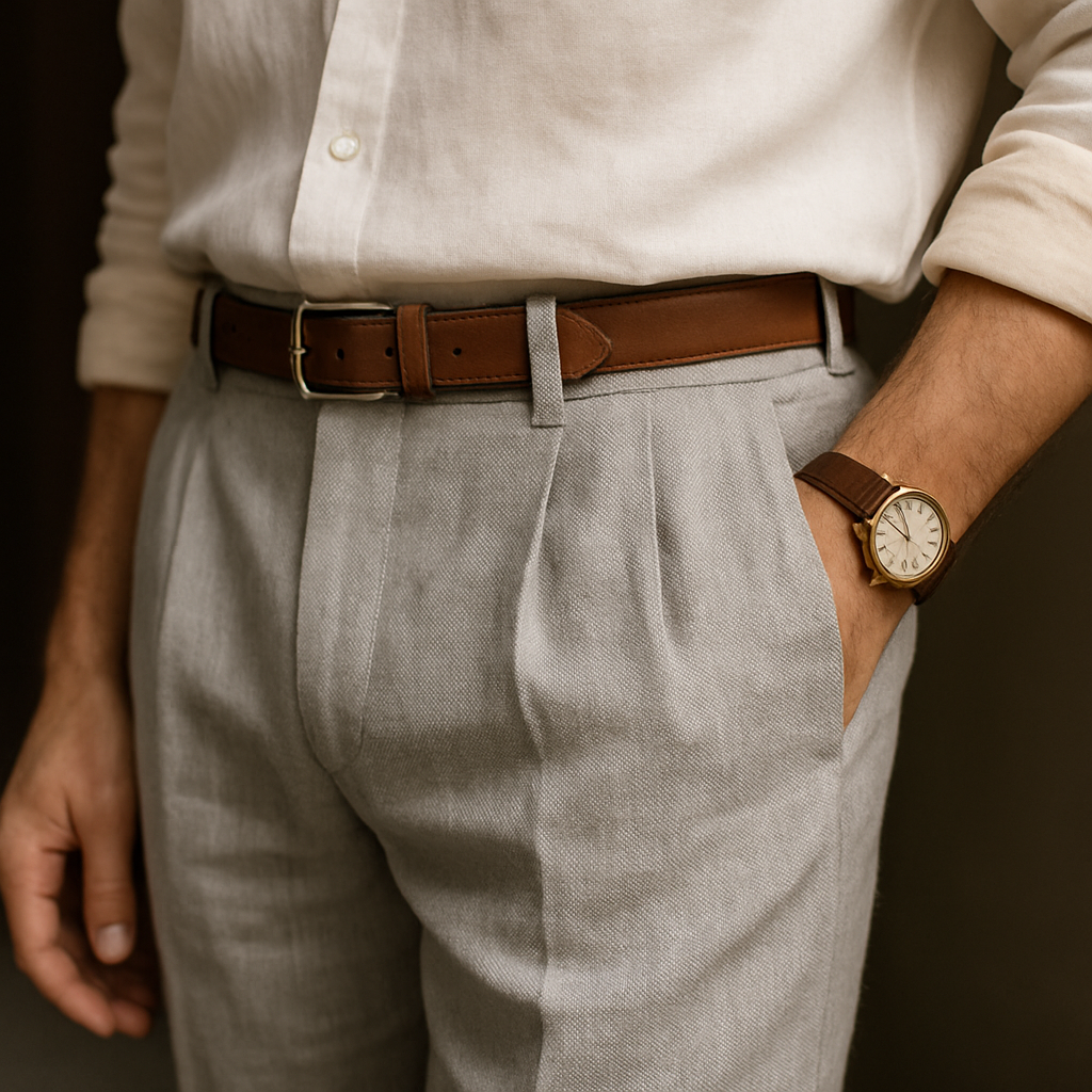 Pantalones Lino Hombre Relajados Corte Clásico