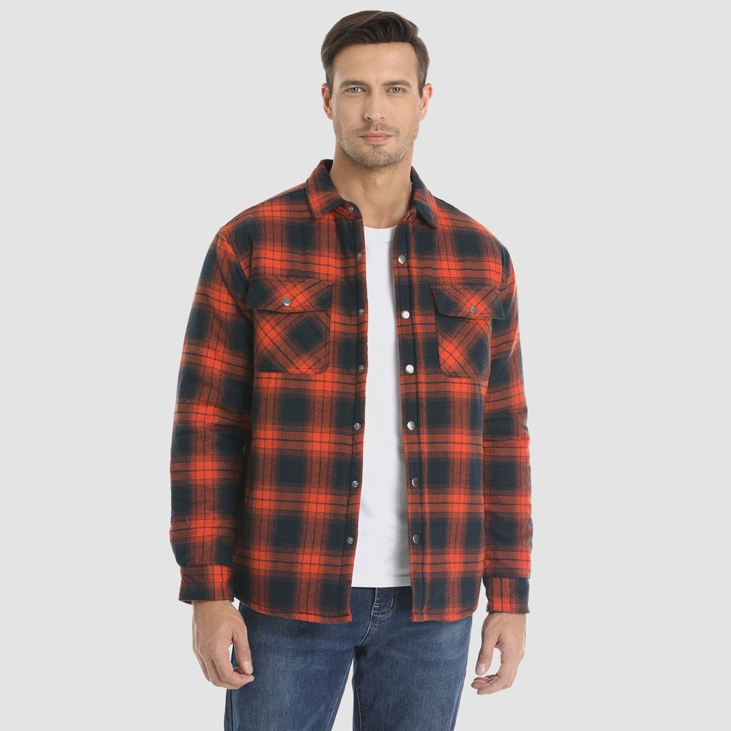 Chaqueta Hombre de Cuadros con Bolsillos y Corte Clásico