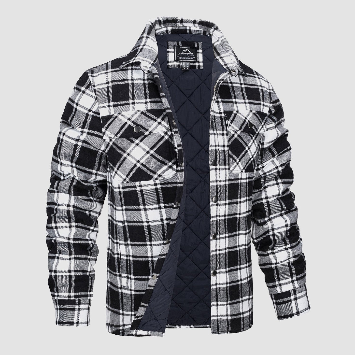 Chaqueta Hombre de Cuadros con Bolsillos y Corte Clásico
