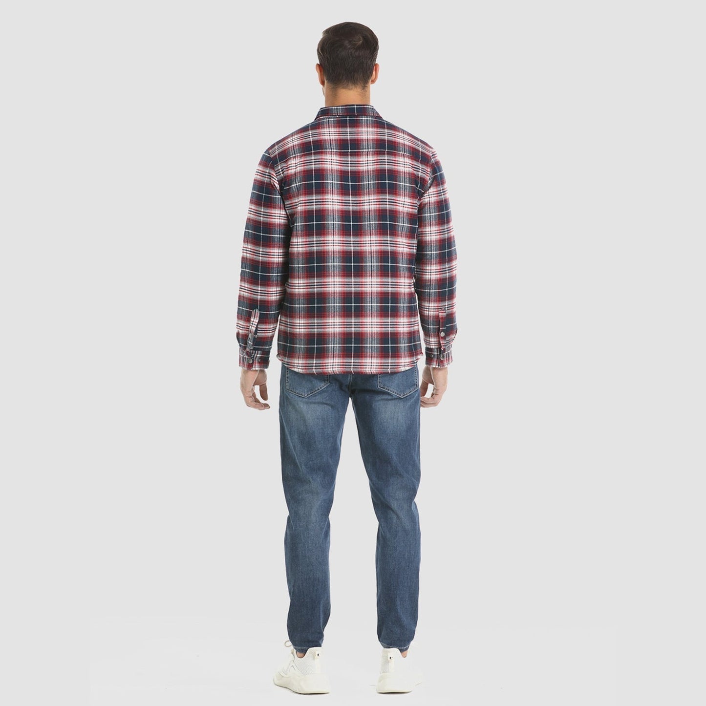 Chaqueta Hombre de Cuadros con Bolsillos y Corte Clásico