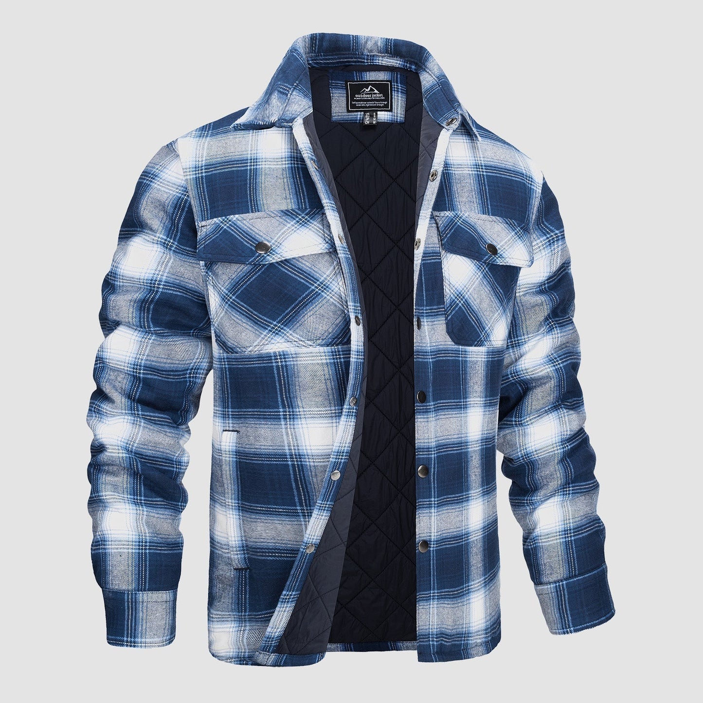 Chaqueta Hombre de Cuadros con Bolsillos y Corte Clásico