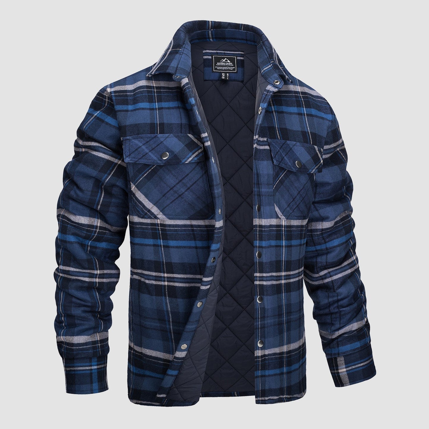 Chaqueta Hombre de Cuadros con Bolsillos y Corte Clásico