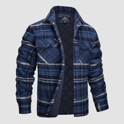 Chaqueta Hombre de Cuadros con Bolsillos y Corte Clásico