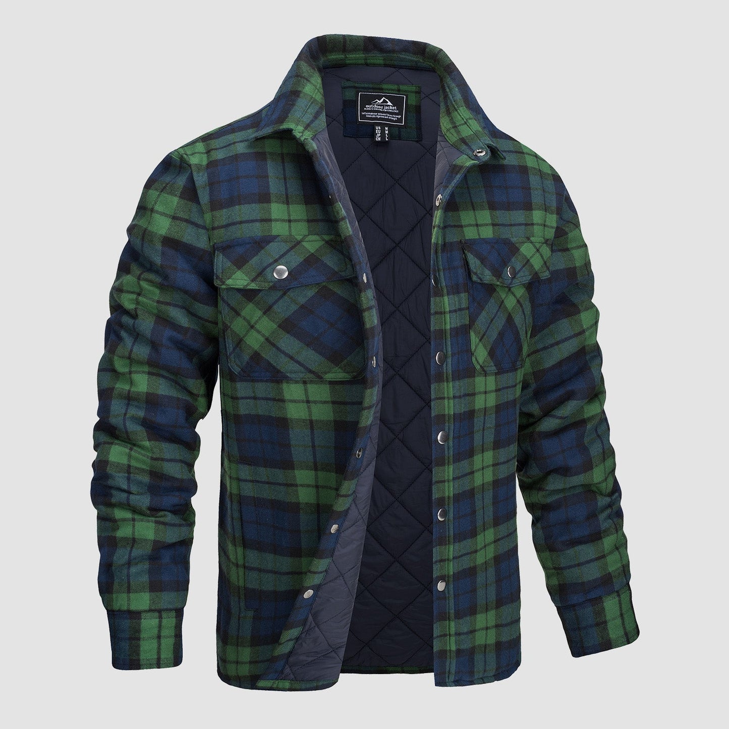 Chaqueta Hombre de Cuadros con Bolsillos y Corte Clásico