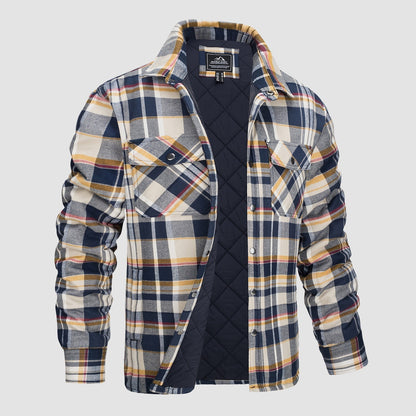 Chaqueta Hombre de Cuadros con Bolsillos y Corte Clásico
