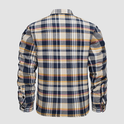 Chaqueta Hombre de Cuadros con Bolsillos y Corte Clásico