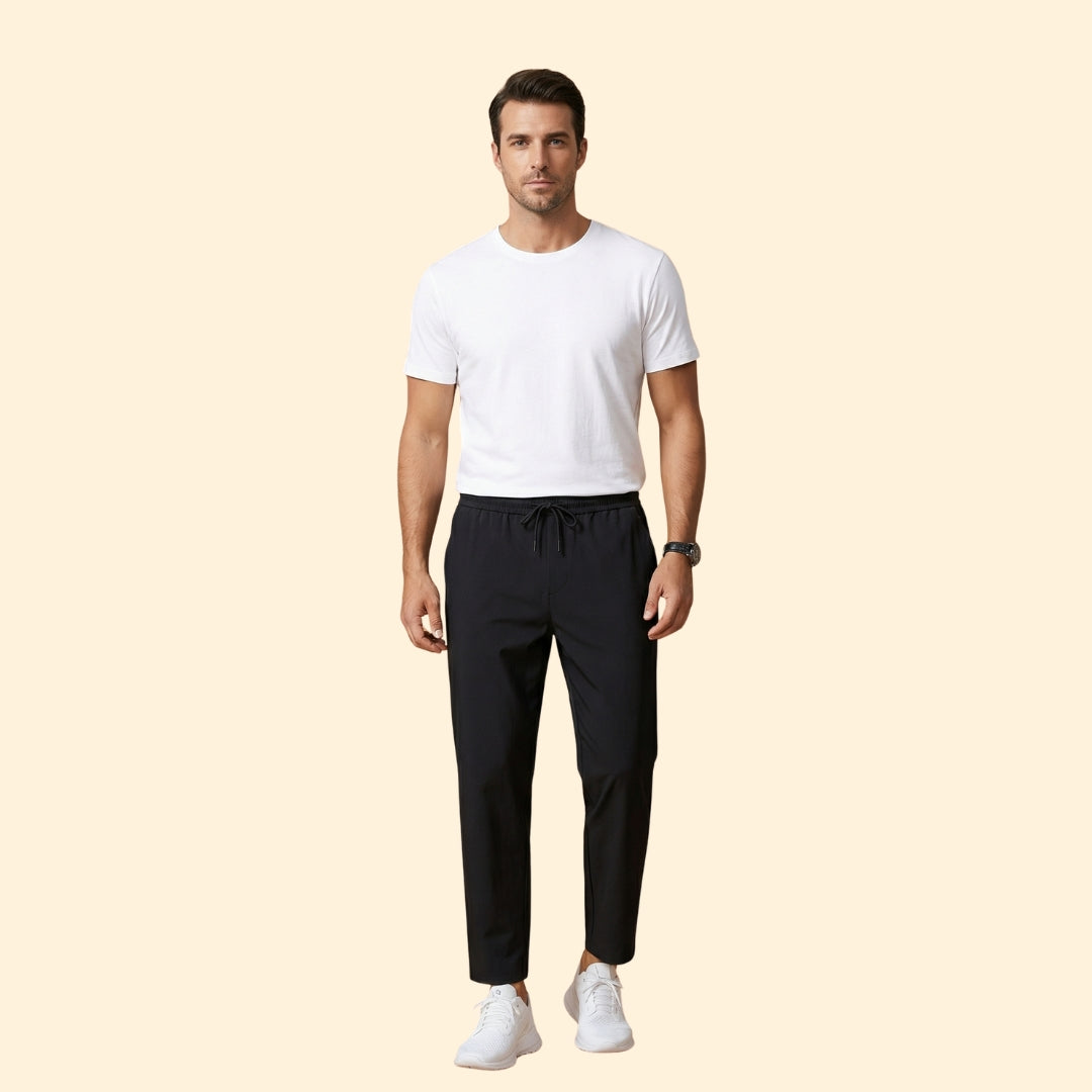Pantalones vestir Hombre Cintura elástica Corte tobillero