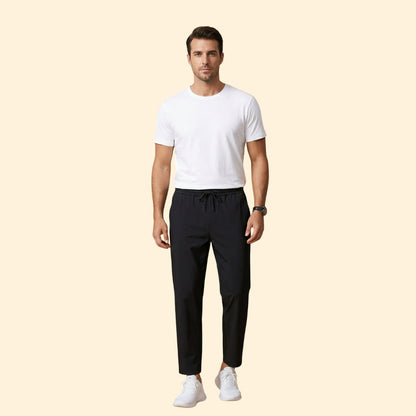 Pantalones vestir Hombre Cintura elástica Corte tobillero