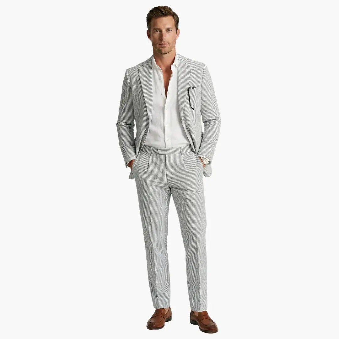 Traje Verano Hombre Dos Piezas Ajuste Clásico